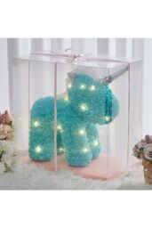 Living and Home 36cm Blue Rose Unicorn Gift with Gift Box & LED Light Valentines Wedding Anniversary Birthday Gifts for Her - thumbnail 5