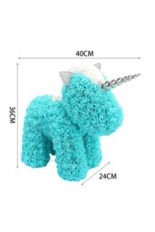 Living and Home 36cm Blue Rose Unicorn Gift with Gift Box & LED Light Valentines Wedding Anniversary Birthday Gifts for Her - thumbnail 6