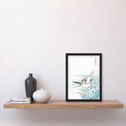 Artery8 Mongolian Plover Japanese Vintage Japan Framed Wall Art Print Kashu - Size: A4 - thumbnail 4