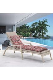 Living and Home 125cm L x 48cm W Ethnic Print Button Tufted Lounge Cushion in Red - Size: 125 cm L x 48 cm W - thumbnail 2