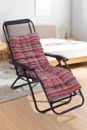 Living and Home 125cm L x 48cm W Ethnic Print Button Tufted Lounge Cushion in Red - Size: 125 cm L x 48 cm W - thumbnail 1