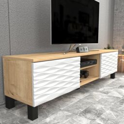 Decorotika Lukas TV Stand TV Unit for TVs up to 64 inch in Light Oak - thumbnail 3