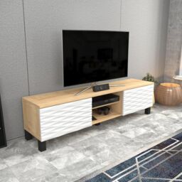 Decorotika Lukas TV Stand TV Unit for TVs up to 64 inch in Light Oak - thumbnail 2