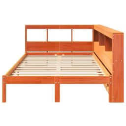 Berkfield Home Bookcase Bed without Mattress Wax Brown 120x190 cm Solid Wood Pine - thumbnail 5