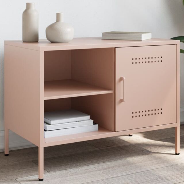 Berkfield Home TV Cabinet Pink 68x39x50.5 cm Steel - image 1