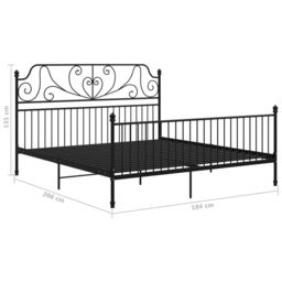 Berkfield Home Bed Frame Black Metal 180x200 cm Super King - thumbnail 6