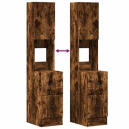 Berkfield Home Kitchen Cabinet Smoked Oak 35x50x180 cm Engineered Wood in Brown - Size: 35 x 50 x 180 cm - thumbnail 8