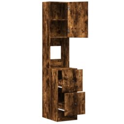 Berkfield Home Kitchen Cabinet Smoked Oak 35x50x180 cm Engineered Wood in Brown - Size: 35 x 50 x 180 cm - thumbnail 7