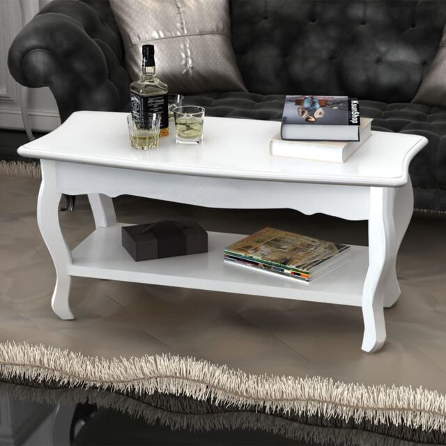 Berkfield Home Coffee Table 2 Tiers MDF White - image 1