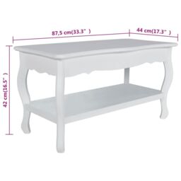 Berkfield Home Coffee Table 2 Tiers MDF White - thumbnail 6