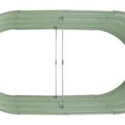 Harbour Housewares Raised Garden Bed - Rounded Bottomless Galvanised Steel Planter 120 x 60 x 45cm in Green - Size: 120 x 60 x 45 cm - thumbnail 6