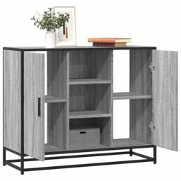 Berkfield Home Sideboard Grey Sonoma 92x35x76 cm Engineered Wood - Size: 92 x 35 x 76 cm - thumbnail 2
