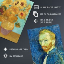 "Artery8 Wall Art Print 50 Pcs Vincent Van Gogh Art Aesthetic Collage Kit Paintings s A6 Set Pack 15x10 cm (6x4"") Room Decor Poster Collection Starry" - thumbnail 5