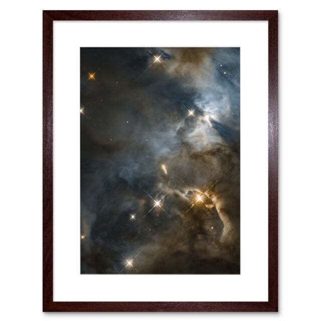 Artery8 Wall Art Print Hubble Space Astronomy Serpens Nebula HBC 672 Orange Blue Stellar Nursery Sun Star Bat Shadow Interstellar Dust Cloud Artwork - image 1