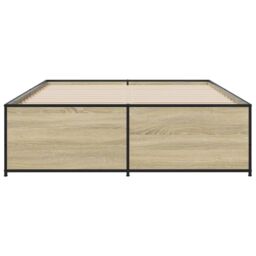 Berkfield Home Bed Frame without Mattress Sonoma Oak 120x200 cm in Brown - Size: Small Double - thumbnail 4