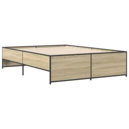 Berkfield Home Bed Frame without Mattress Sonoma Oak 120x200 cm in Brown - Size: Small Double - thumbnail 3