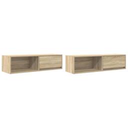 Berkfield Home TV Cabinets 2 pcs Sonoma Oak 100x31x25.5 cm Engineered Wood in Light Tan - thumbnail 1