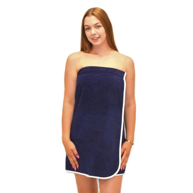 Allure Bath Fashions Women's Adjustable Shower Towel Wrap - S/M in Navy - image 1