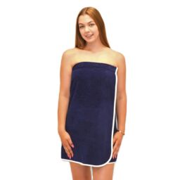 Allure Bath Fashions Women's Adjustable Shower Towel Wrap - S/M in Navy - thumbnail 1