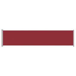 Berkfield Home Patio Retractable Side Awning 140x600 cm Red - thumbnail 2