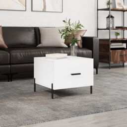 Berkfield Home Coffee Table High Gloss White 50x50x40 cm Engineered Wood - Size: 50 x 50 x 40 cm
