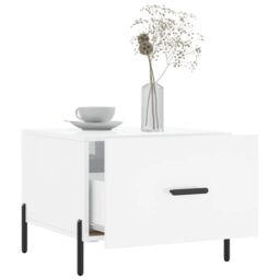 Berkfield Home Coffee Table High Gloss White 50x50x40 cm Engineered Wood - Size: 50 x 50 x 40 cm - thumbnail 4