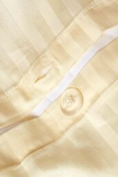 Homescapes Egyptian Cotton Stripe Duvet Cover & Pillowcase 330 TC in Yellow - Size: Double - thumbnail 3