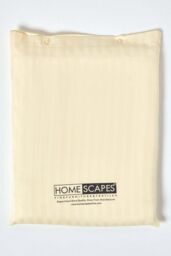 Homescapes Egyptian Cotton Stripe Duvet Cover & Pillowcase 330 TC in Yellow - Size: Double - thumbnail 5