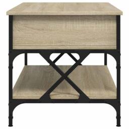 Berkfield Home Coffee Table Sonoma Oak 100x50x50 cm Engineered Wood & Metal in Light Tan - Size: 100 x 50 x 50 cm - thumbnail 6