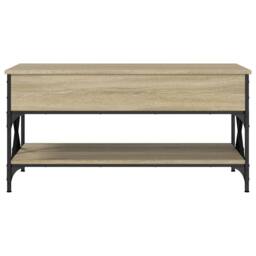 Berkfield Home Coffee Table Sonoma Oak 100x50x50 cm Engineered Wood & Metal in Light Tan - Size: 100 x 50 x 50 cm - thumbnail 5