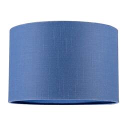 Happy Homewares Designer English Manor Blue Textured Linen Fabric Circular Lamp Shade in Dark Blue - Size: 12 inches - thumbnail 1