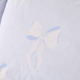 OHS Bows Stripe Reversible Duvet Cover Set Polycotton Bedding in Blue - Size: Double - thumbnail 4