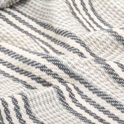 Berkfield Home Throw Cotton Stripes 125x150 cm Grey & White - thumbnail 5