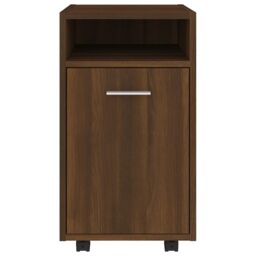 Berkfield Home Side Cabinet with Wheels Brown Oak 33x38x60 cm Engineered Wood - Size: 33 x 38 x 60 cm - thumbnail 3