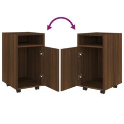 Berkfield Home Side Cabinet with Wheels Brown Oak 33x38x60 cm Engineered Wood - Size: 33 x 38 x 60 cm - thumbnail 5