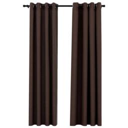 Berkfield Home Linen-Look Blackout Curtains with Grommets 2pcs Taupe 140x225cm - Size: 140x225 cm