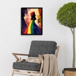 "Artery8 Wall Art Print The Others Abstract LGBTQ Rainbow Figures Art Framed in Black - Size: W12"" x H16""" - thumbnail 2