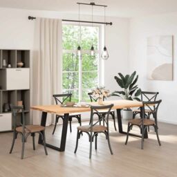 Berkfield Home vidXL Dining Table Legs U-Shaped 2 pcs Black 100x(72-73) cm Steel - thumbnail 3