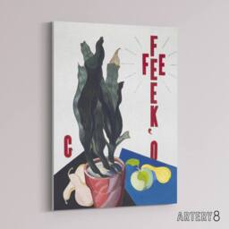 "Artery8 O Keeffe Stylised Poster Portrait Demuth Canvas Wall Art Print in White - Size: W12"" x H16""" - thumbnail 2