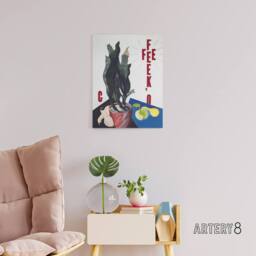 "Artery8 O Keeffe Stylised Poster Portrait Demuth Canvas Wall Art Print in White - Size: W12"" x H16""" - thumbnail 3