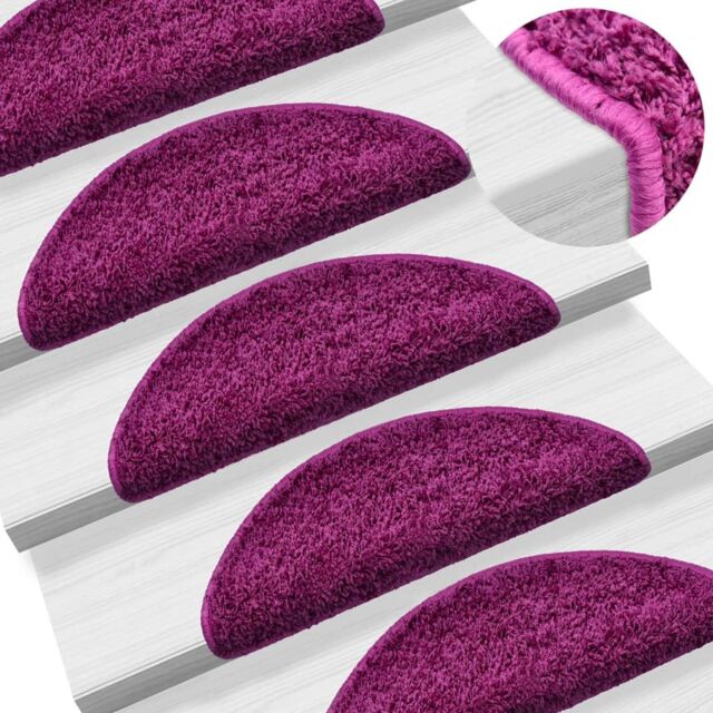 Berkfield Home Stair Mats 10 pcs 56x17x3 cm Violet in Purple - Size: Medium - image 1