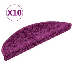 Berkfield Home Stair Mats 10 pcs 56x17x3 cm Violet in Purple - Size: Medium - thumbnail 2