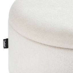 Wyld and Coco Oval Storage Bench with Chenille Upholstery and Solid Pine Legs in White - thumbnail 9