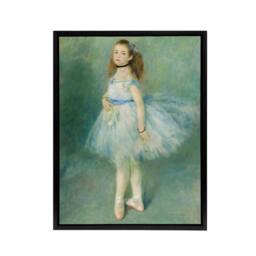 "Artery8 The Dancer Portrait Painting Renoir Black Framed Canvas Wall Art in Green - Size: W12"" x H16""" - thumbnail 1
