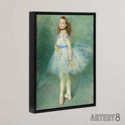 "Artery8 The Dancer Portrait Painting Renoir Black Framed Canvas Wall Art in Green - Size: W12"" x H16""" - thumbnail 2