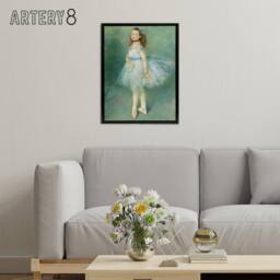 "Artery8 The Dancer Portrait Painting Renoir Black Framed Canvas Wall Art in Green - Size: W12"" x H16""" - thumbnail 3