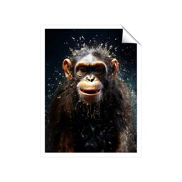 "Warren Reed - Designer Realistic Monkey Face Splashart Unframed Art Print - Size: W8"" x H10""" - thumbnail 2