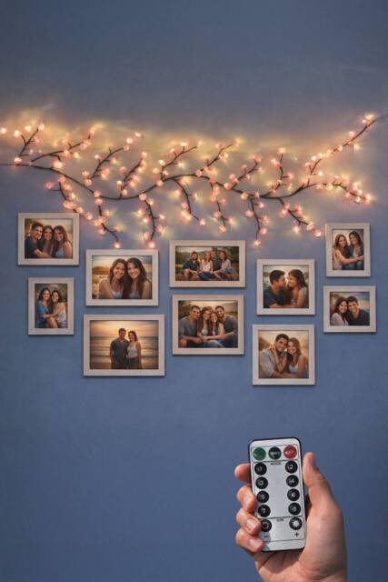 Neo 2.3M 144LED Cherry Blossom Fairy Lights Garland 8 Lighting Modes in Pink - image 1