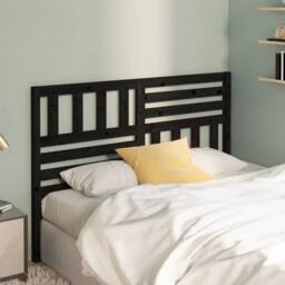 Berkfield Home Bed Headboard Black 126x4x100 cm Solid Wood Pine - Size: 126 x 4 x 100 cm - thumbnail 3