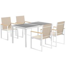 okwish Garden Dining Set with tempered glass top Multicolour in Beige - thumbnail 7